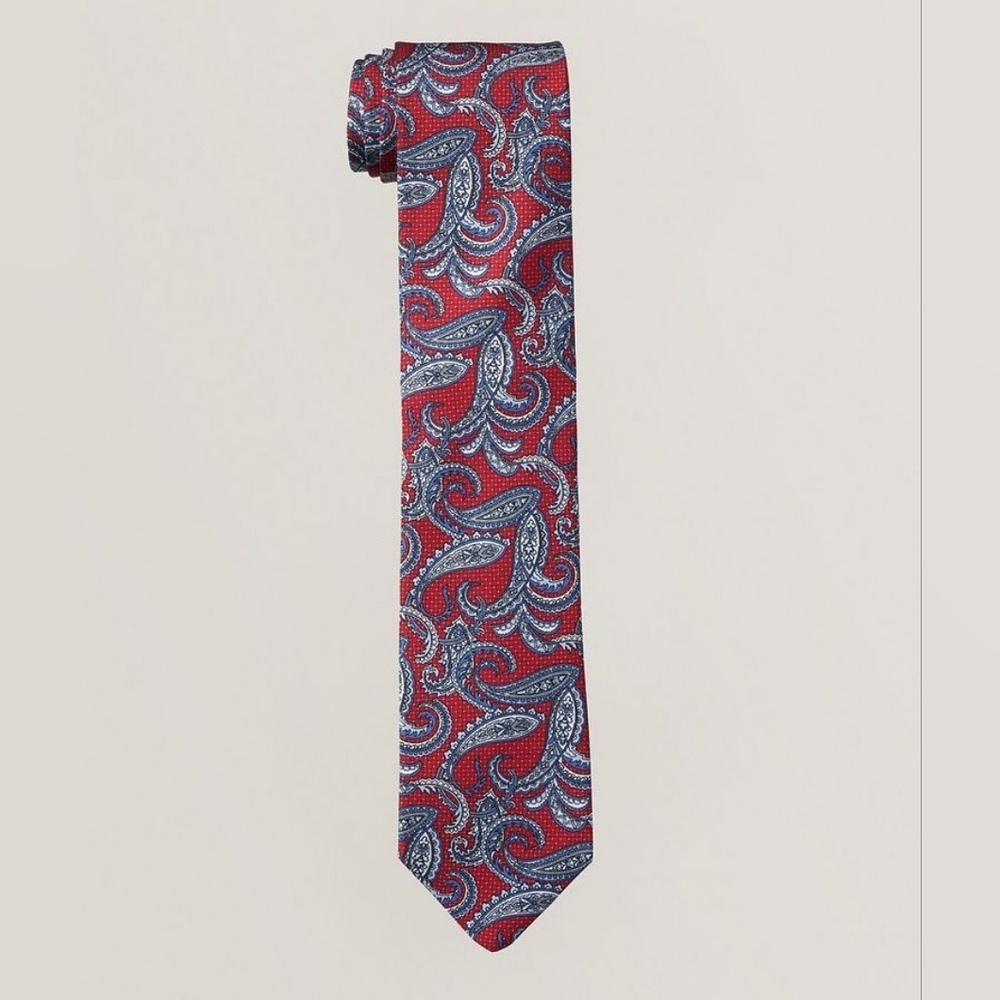 Harry Rosen Paisley Red and Blue Men's Tie
